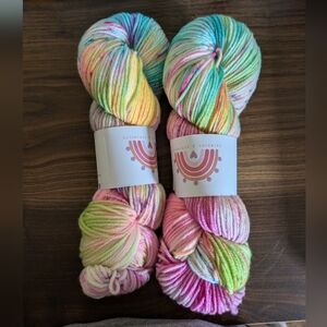 Rainbow and Sprinkles Hand Dyed DK Yarn- Unicorn Serenade